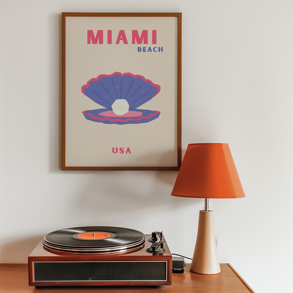 MIAMI BEACH USA VIBRANT TRAVEL POSTER