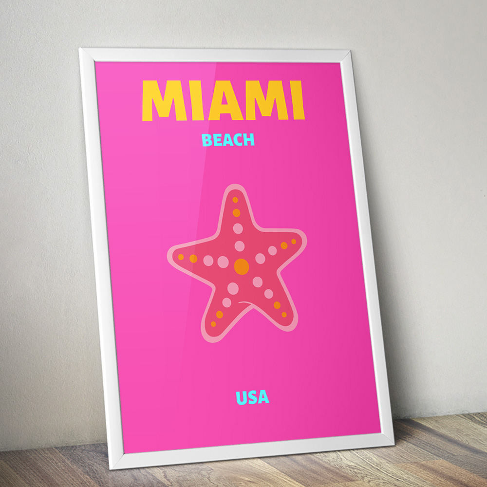 Alternative view of MIAMI BEACH VIBRANT TRAVEL POSTER