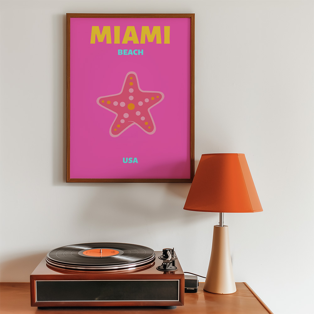 MIAMI BEACH VIBRANT TRAVEL POSTER