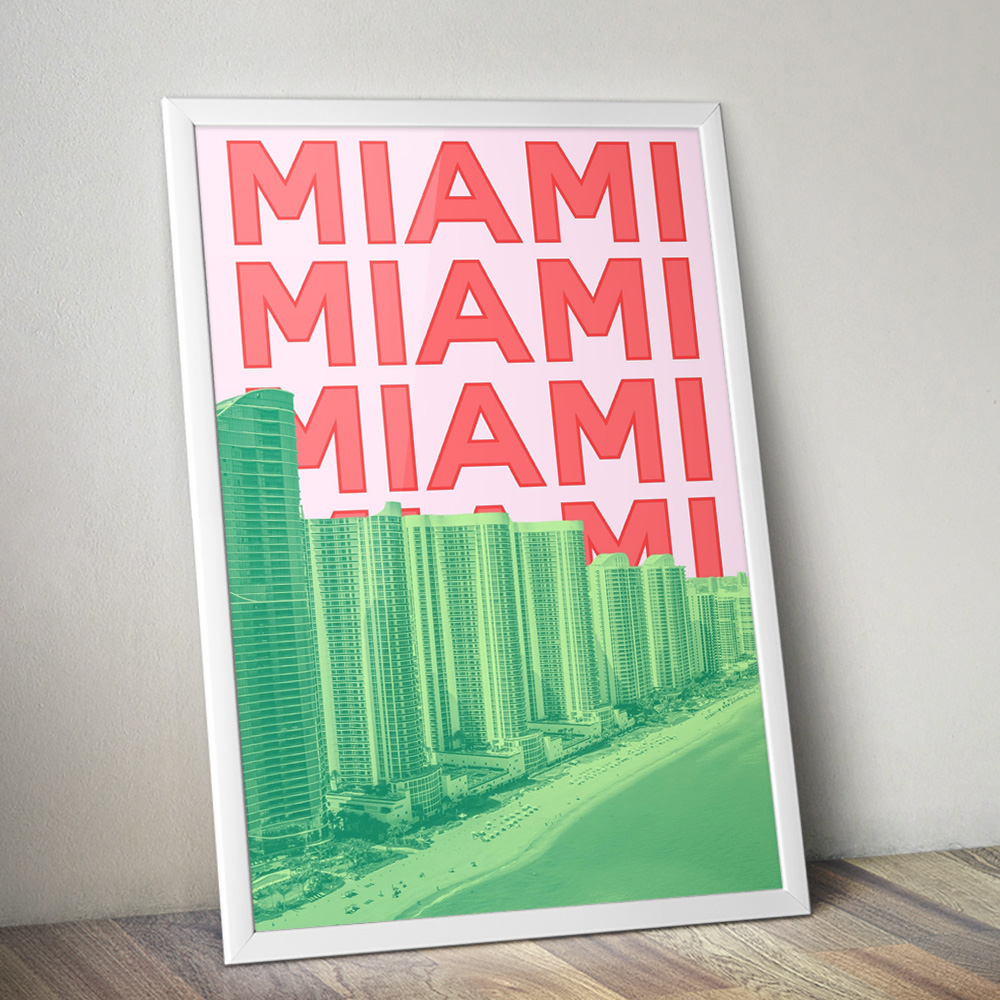 Alternative view of MIAMI VIBRANT TRAVEL POSTER