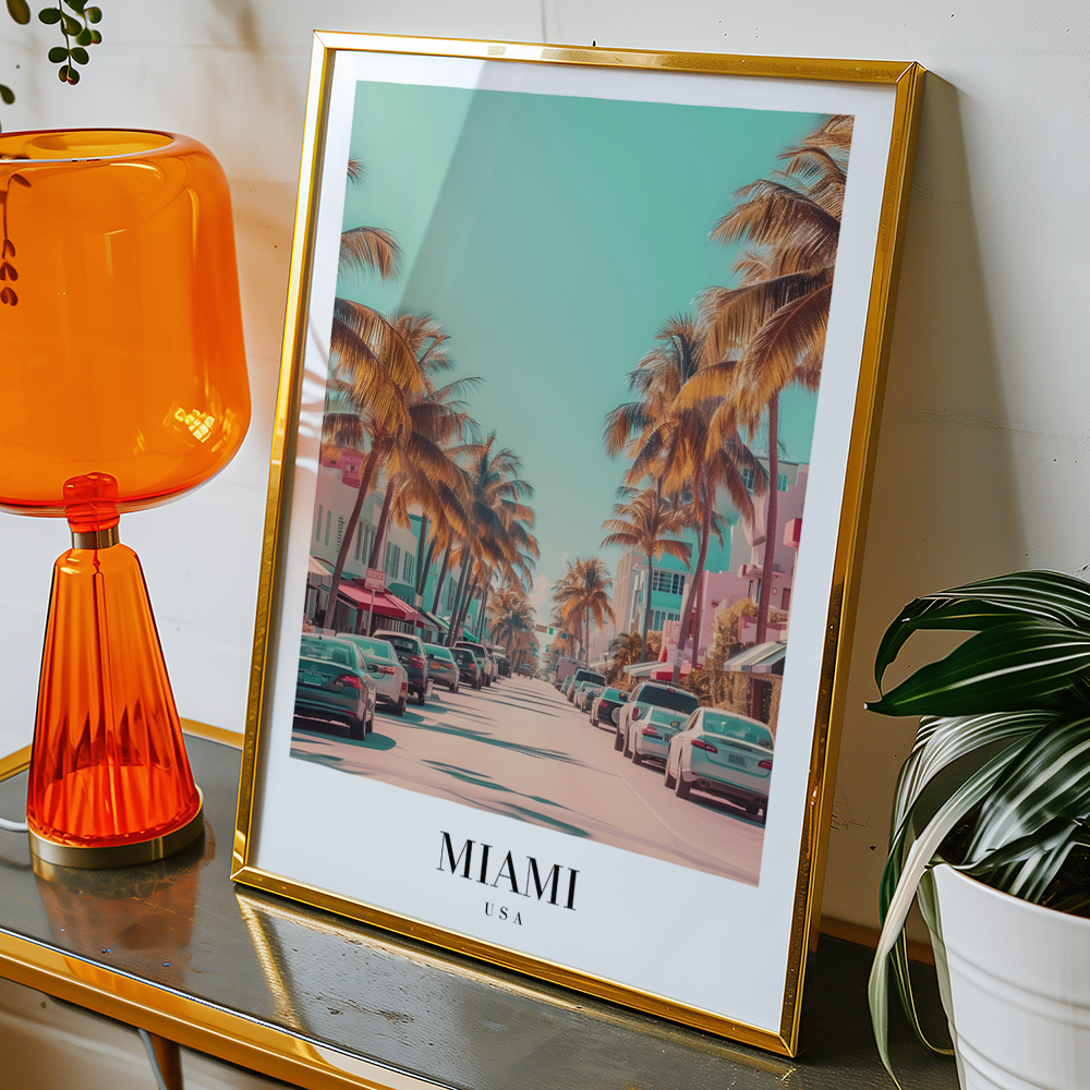 Alternative view of MIAMI VINTAGE TRAVEL POSTER