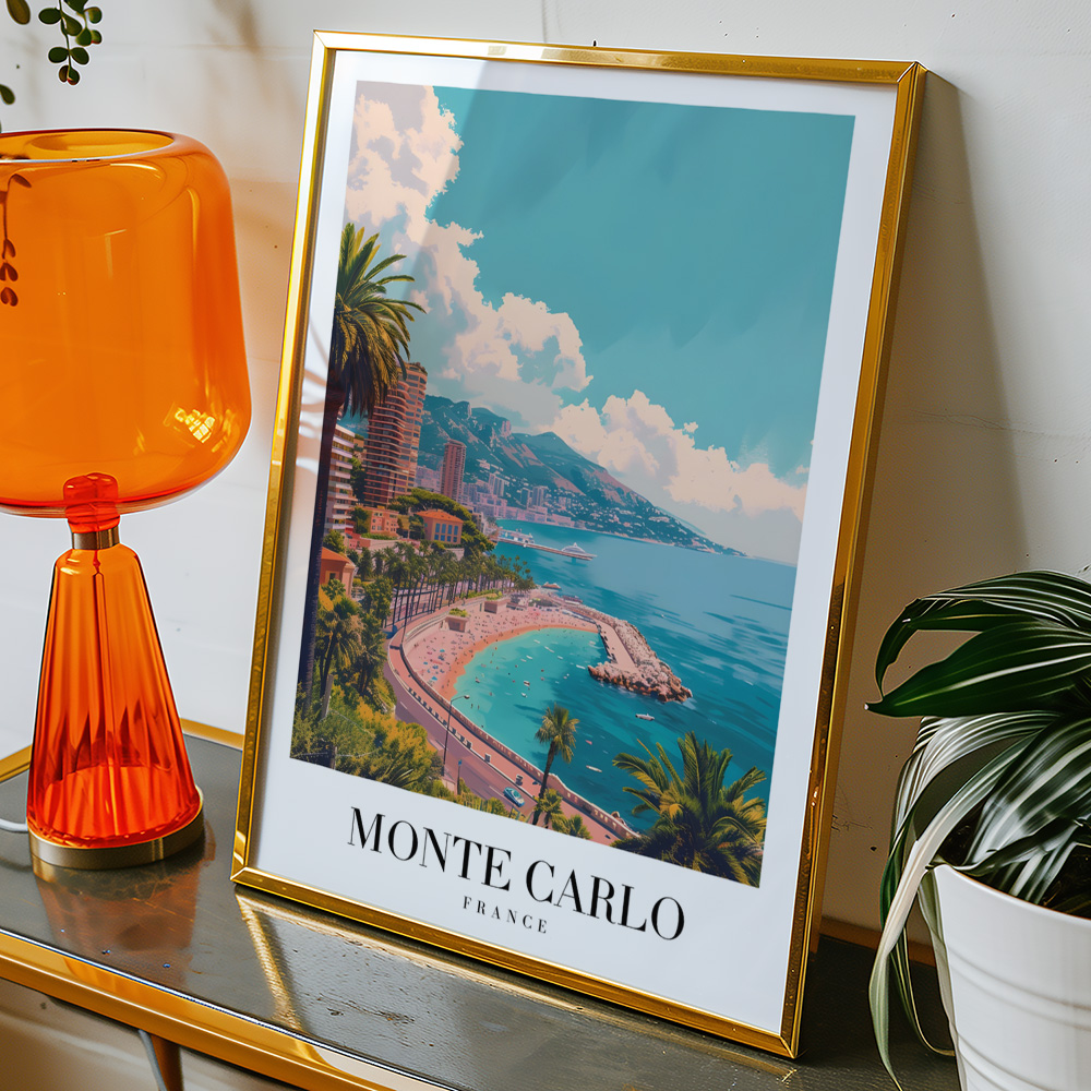 Alternative view of MONTE CARLO VINTAGE TRAVEL POSTER