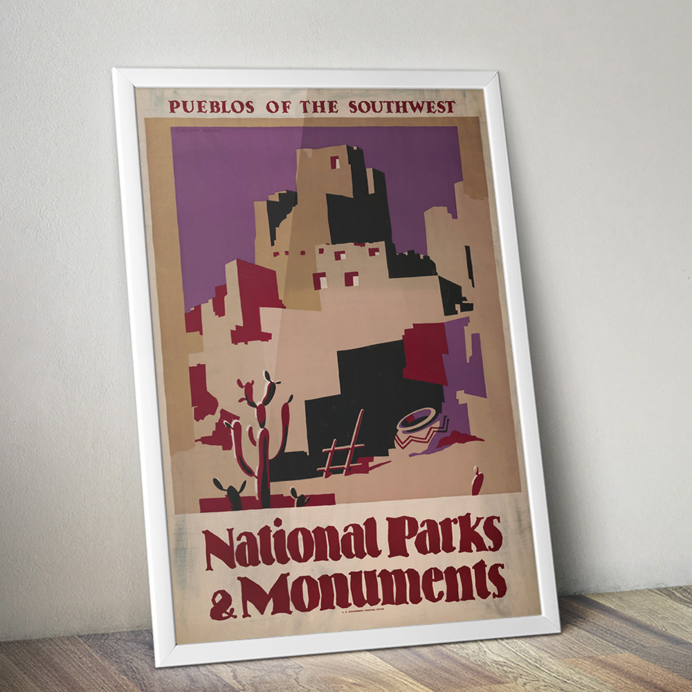 Alternative view of NATIONAL PARKS AND MONUMENTS VINTAGE TRAVEL ADVERT POSTER
