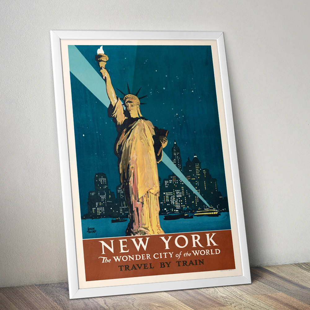 Alternative view of NEW YORK BY TRAIN VINTAGE TRAVEL ADVERT POSTER