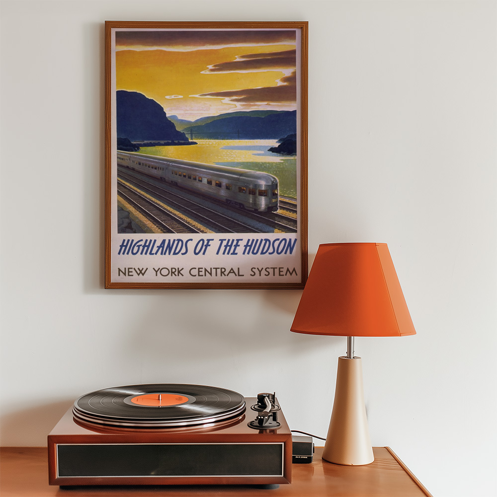 NEW YORK HUDSON VINTAGE TRAVEL ADVERT POSTER