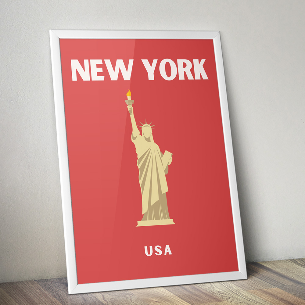 Alternative view of NEW YORK USA VIBRANT TRAVEL POSTER