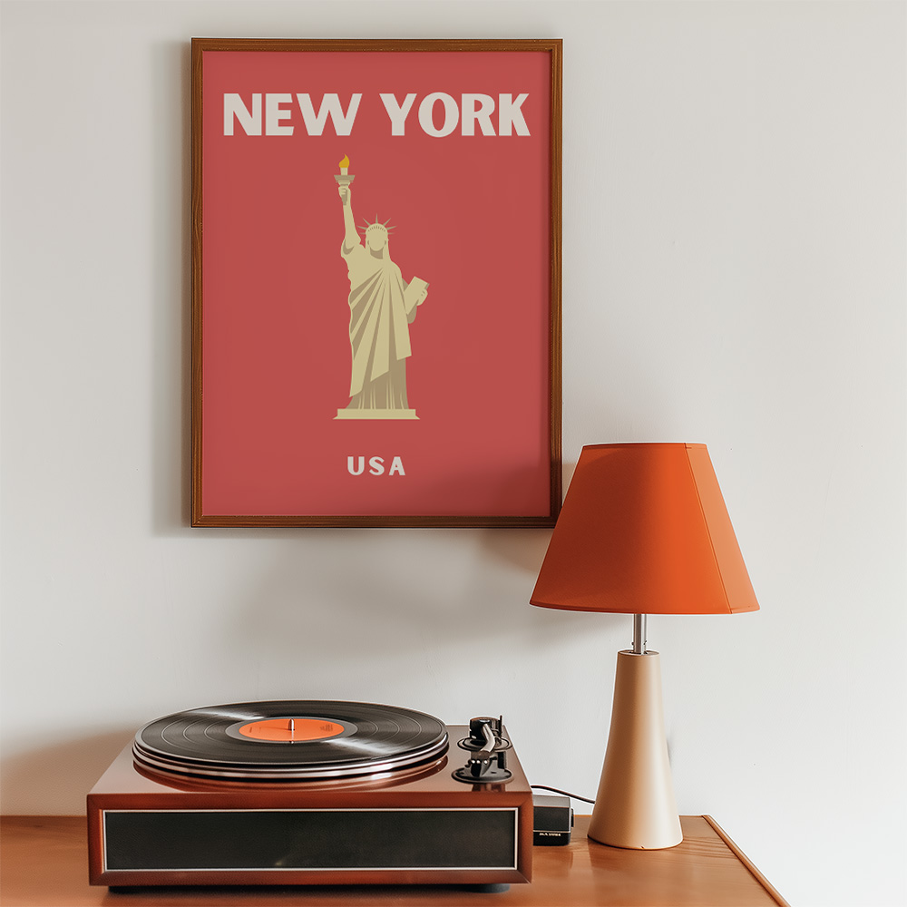 NEW YORK USA VIBRANT TRAVEL POSTER