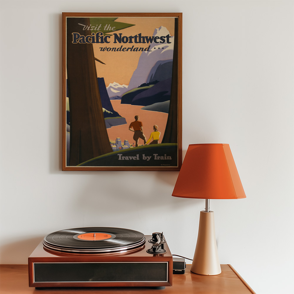 PACIFIC NORTHWEST VINTAGE TRAVEL ADVERT POSTER