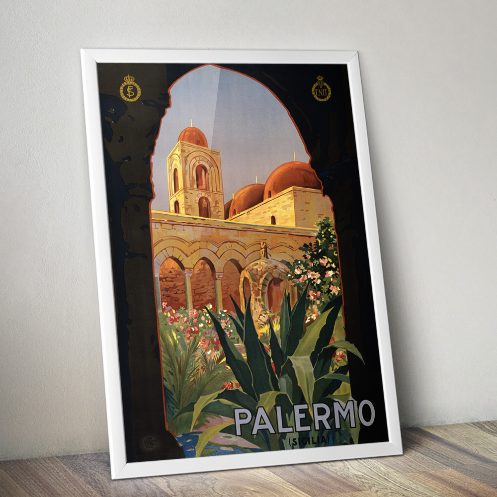Alternative view of PALERMO VINTAGE TRAVEL ADVERT POSTER