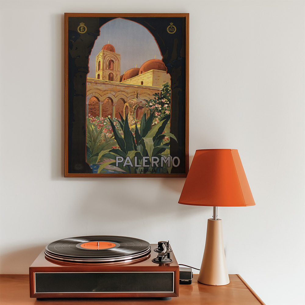 PALERMO VINTAGE TRAVEL ADVERT POSTER