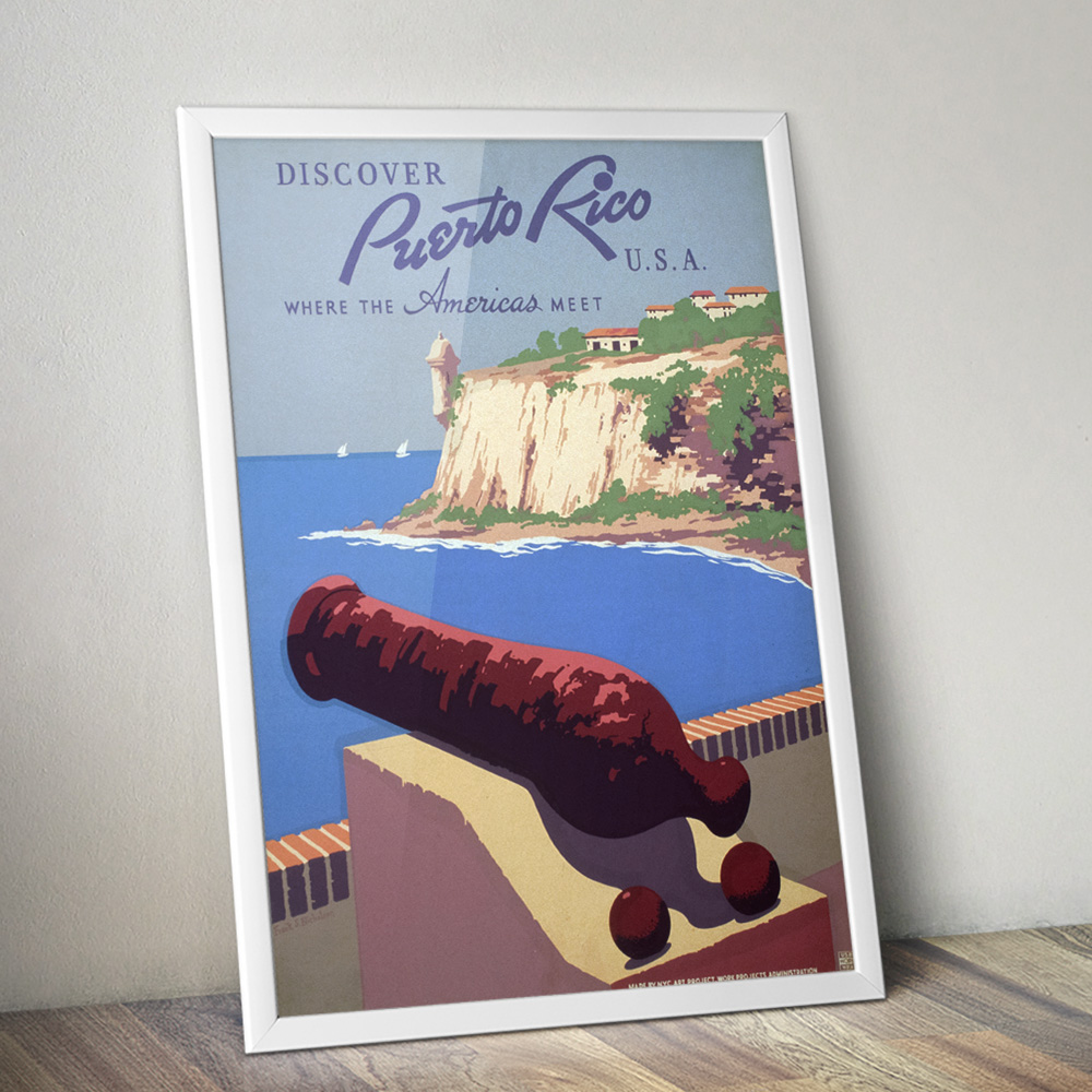 Alternative view of PUERO RICO VINTAGE TRAVEL ADVERT POSTER
