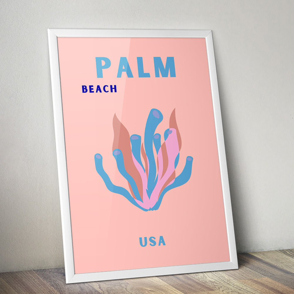 Alternative view of PALM BEACH VIBRANT TRAVEL POSTER