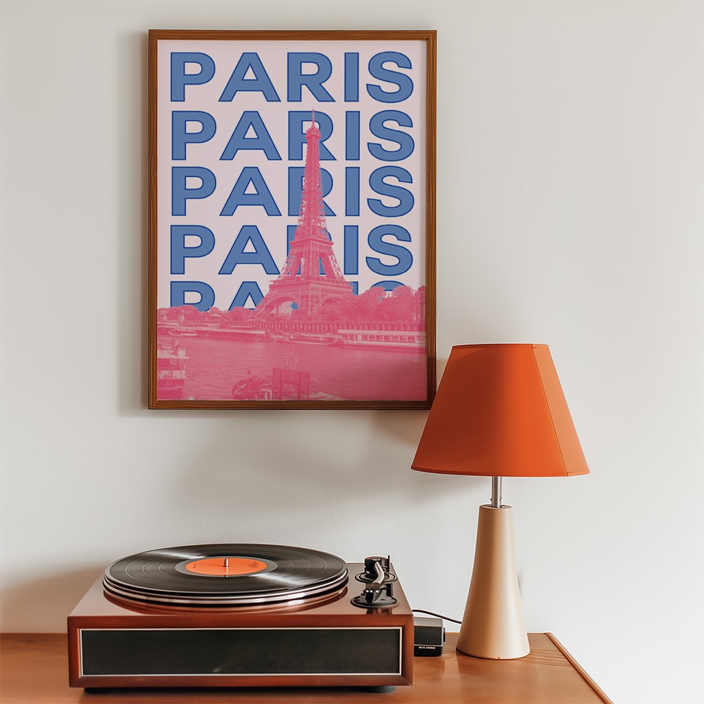PARIS EIFFEL VIBRANT TRAVEL POSTER