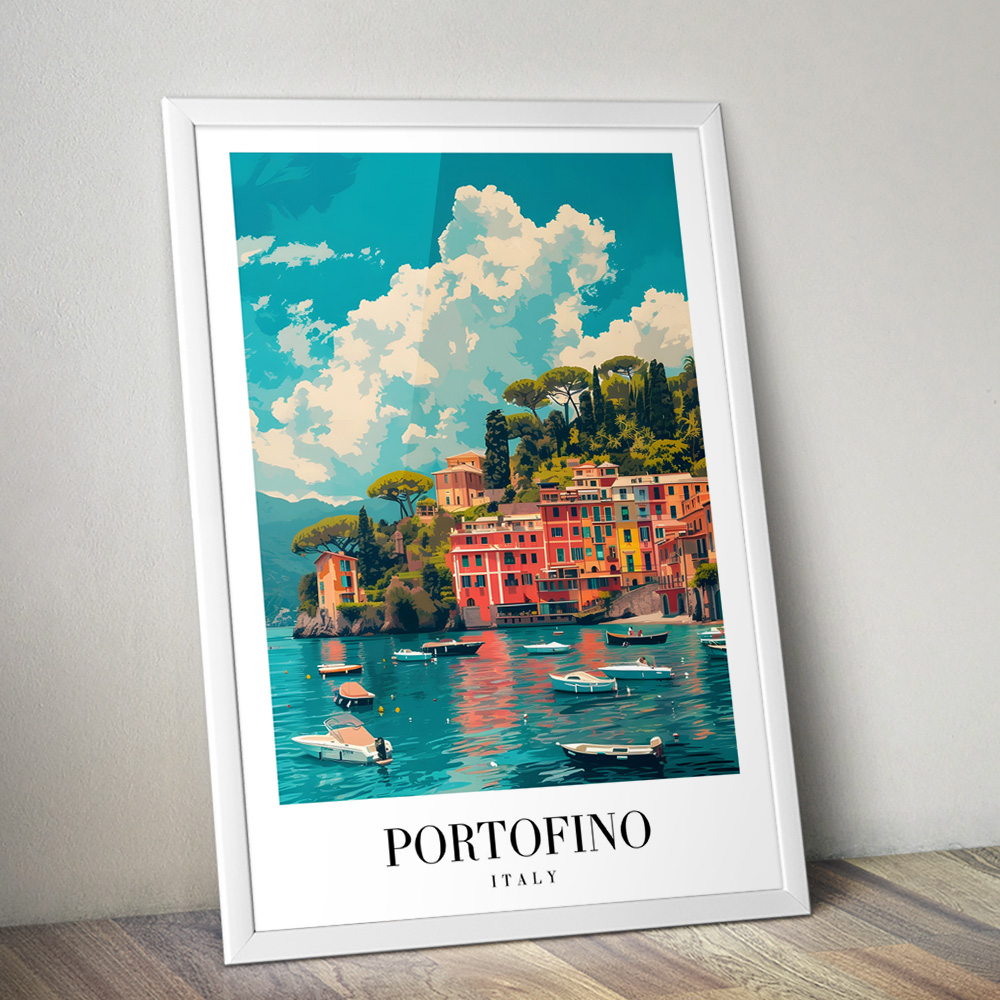 PORTOFINO VINTAGE TRAVEL POSTER