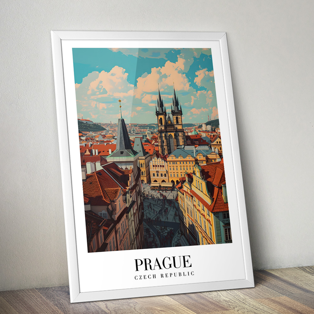 PRAGUE VINTAGE TRAVEL POSTER