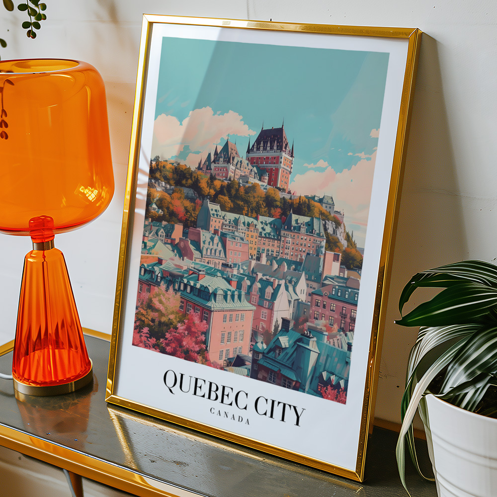Alternative view of QUEBEC CITY VINTAGE TRAVEL POSTER