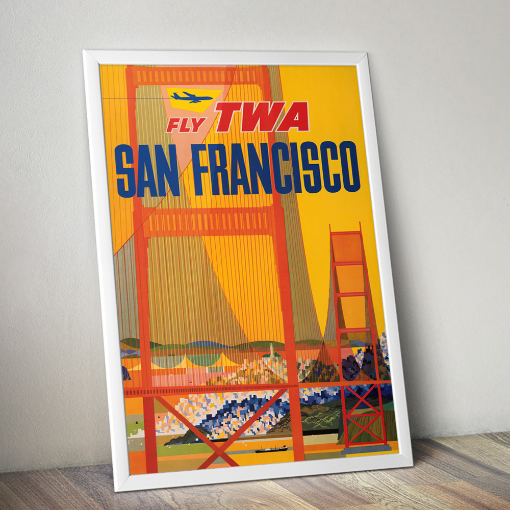 Alternative view of SAN FRANCISCO TWA VINTAGE TRAVEL ADVERT POSTER