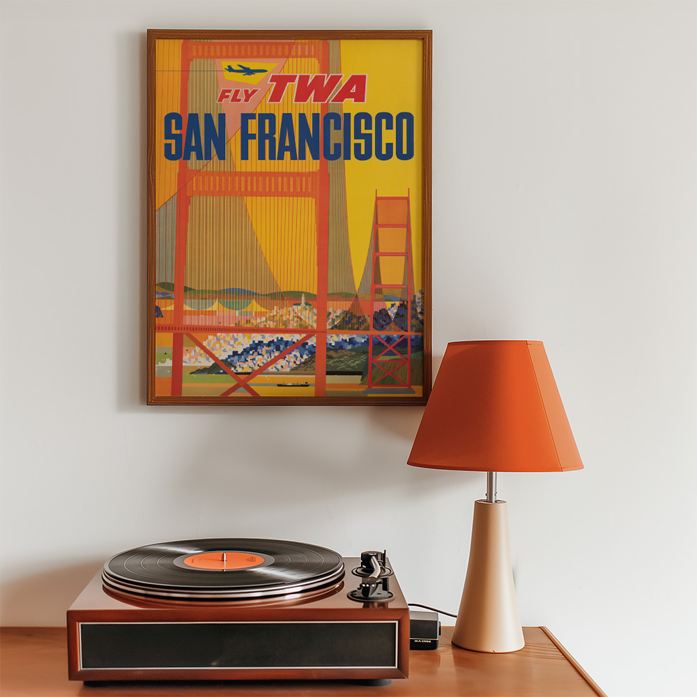 SAN FRANCISCO TWA VINTAGE TRAVEL ADVERT POSTER