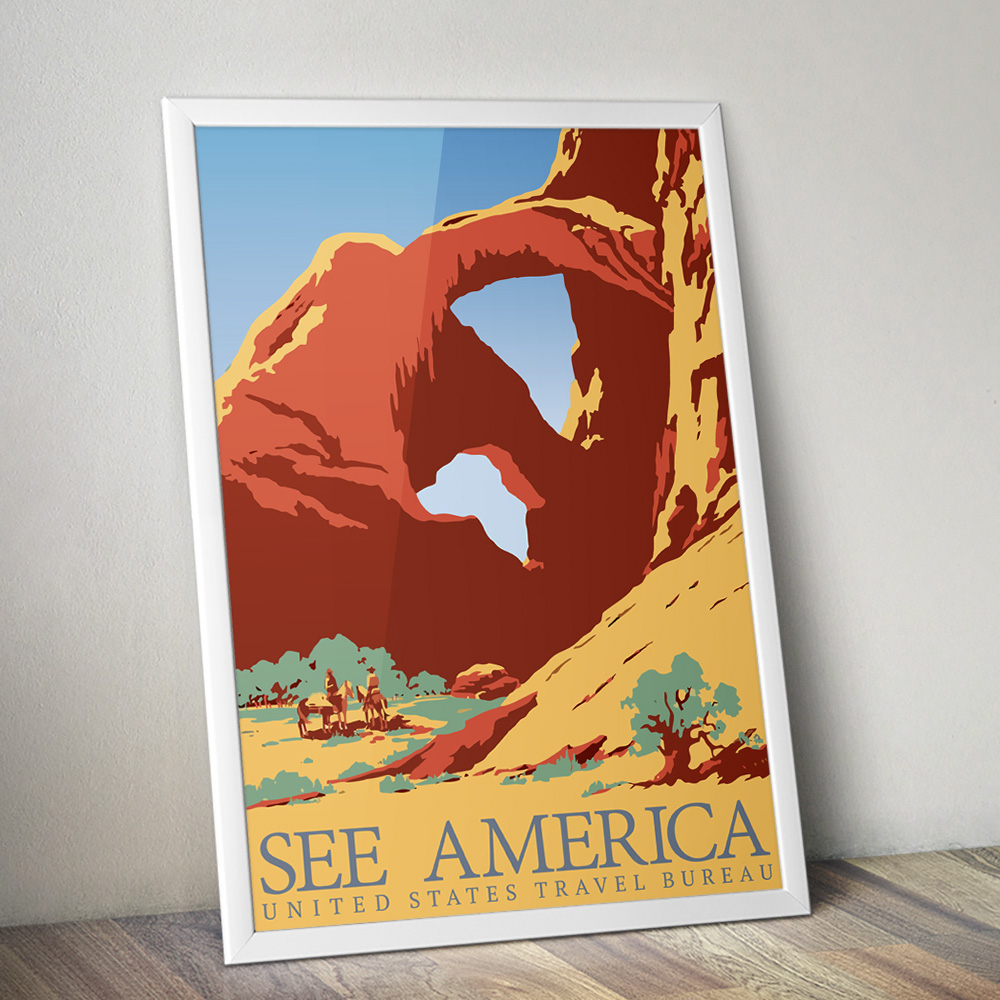 Alternative view of SEE AMERICA II VINTAGE TRAVEL ADVERT POSTER
