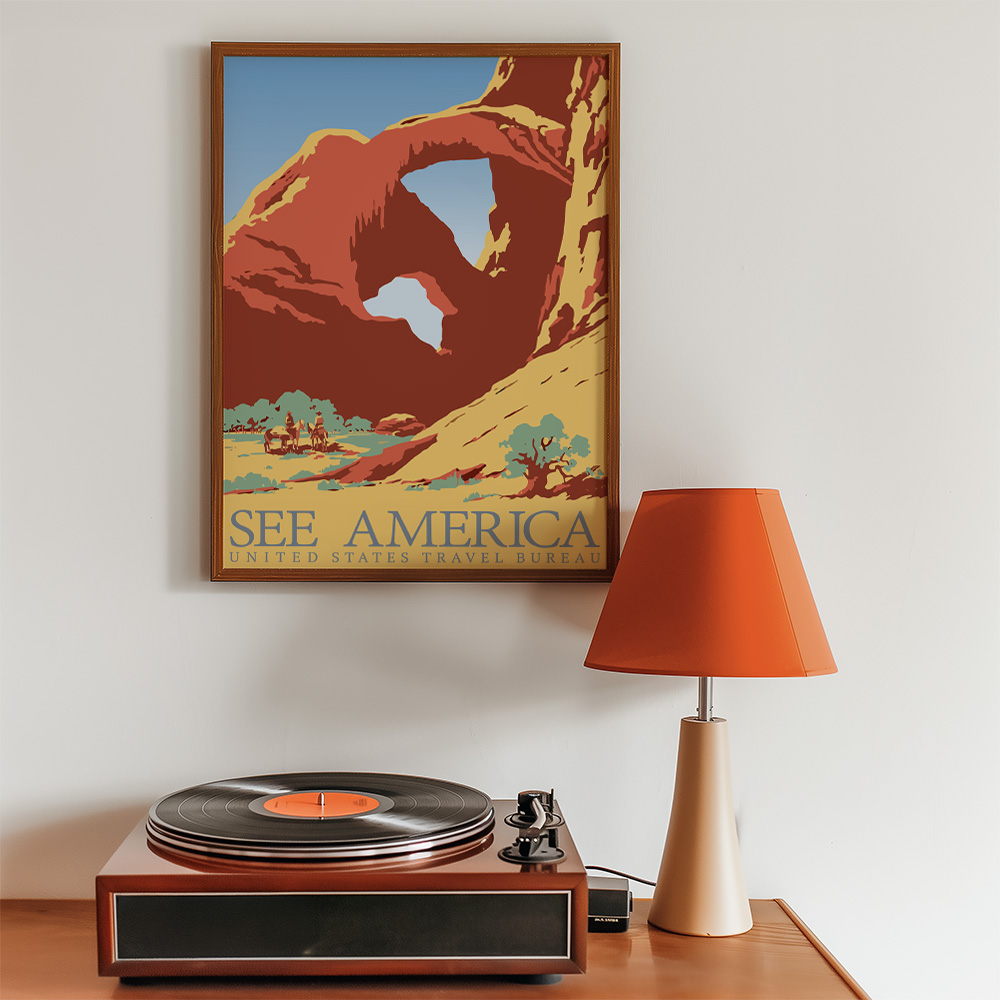 SEE AMERICA II VINTAGE TRAVEL ADVERT POSTER