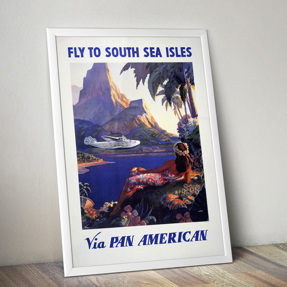 Alternative view of SOUTH SEA ISLES VINTAGE TRAVEL ADVERT POSTER