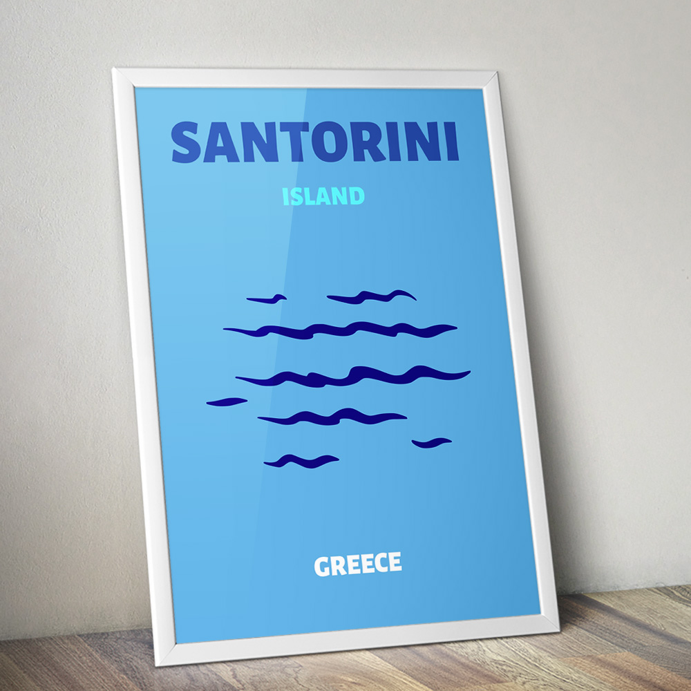 Alternative view of SANTORINI VIBRANT TRAVEL POSTER