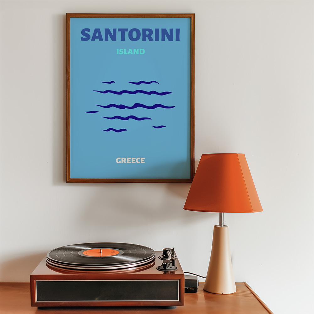 SANTORINI VIBRANT TRAVEL POSTER