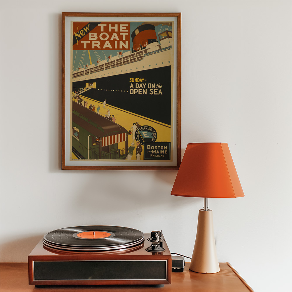 THE BOAT TRAIN VINTAGE TRAVEL ADVERT POSTER
