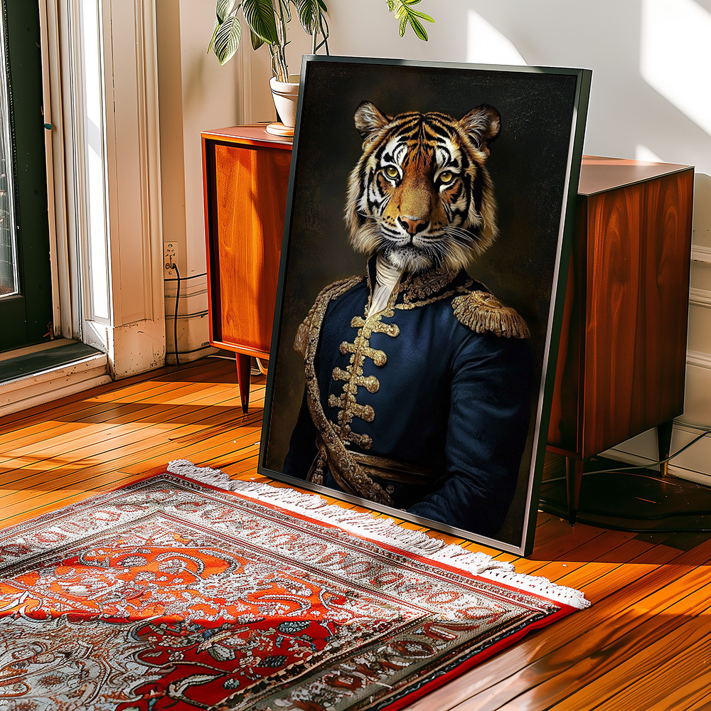 TIGER II ANIMAL ARISTOCRACY BAROQUE STYLE POSTER