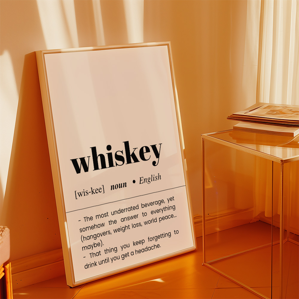 Alternative view of WHISKEY DICTIONARY DEFINITION BAR AND DRINKS POSTER