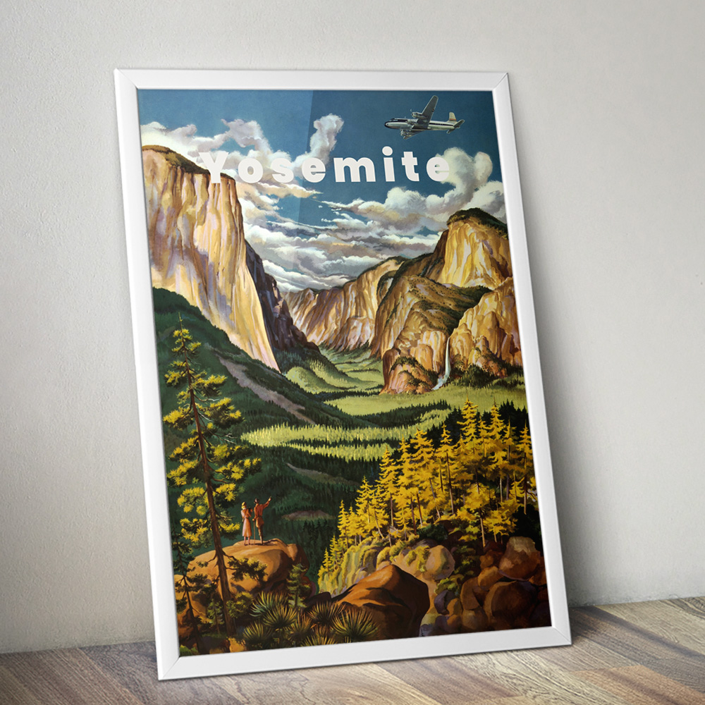 Alternative view of YOSEMITE VINTAGE TRAVEL ADVERT POSTER