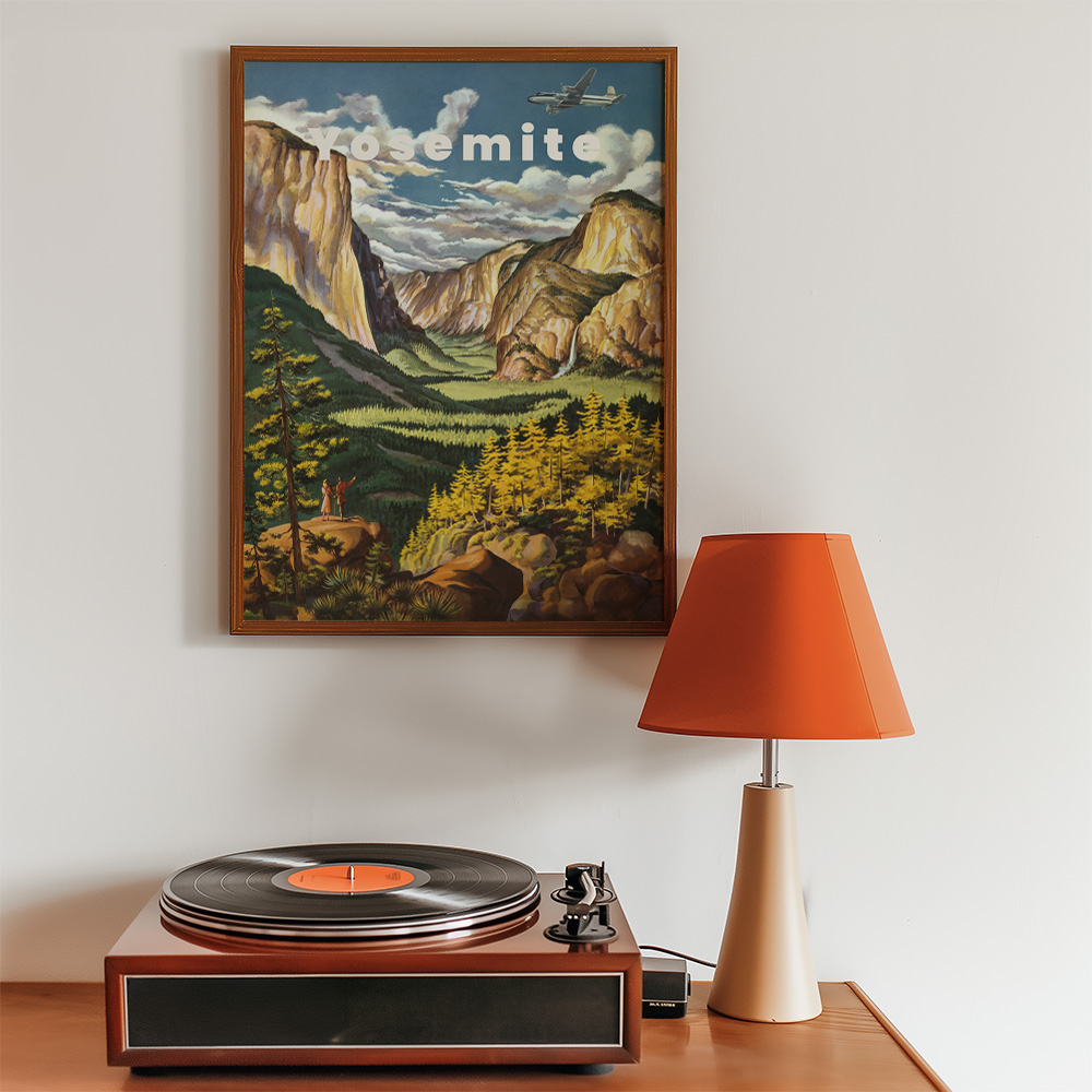 YOSEMITE VINTAGE TRAVEL ADVERT POSTER