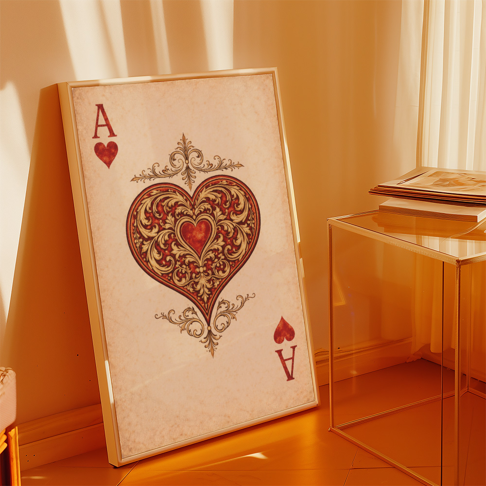 Alternative view of ACE OF HEARTS VINTAGE PLAYING CARD POSTER