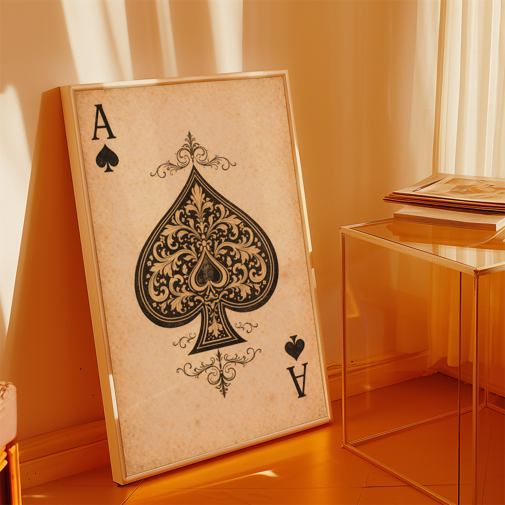 Alternative view of ACE OF SPADES VINTAGE PLAYING CARD POSTER
