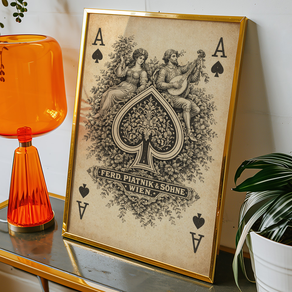 ACE OF SPADES GOTHIC VINTAGE PLAYING CARD POSTER