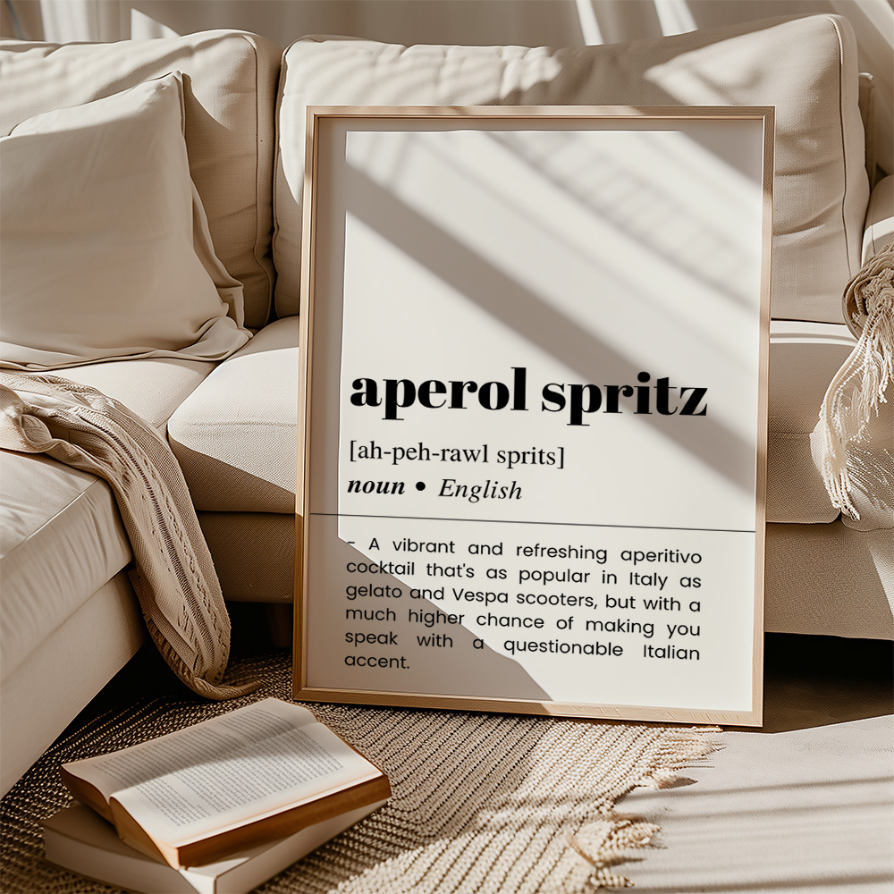 APEROL SPRITZ BAR AND DRINKS DICTIONARY POSTER