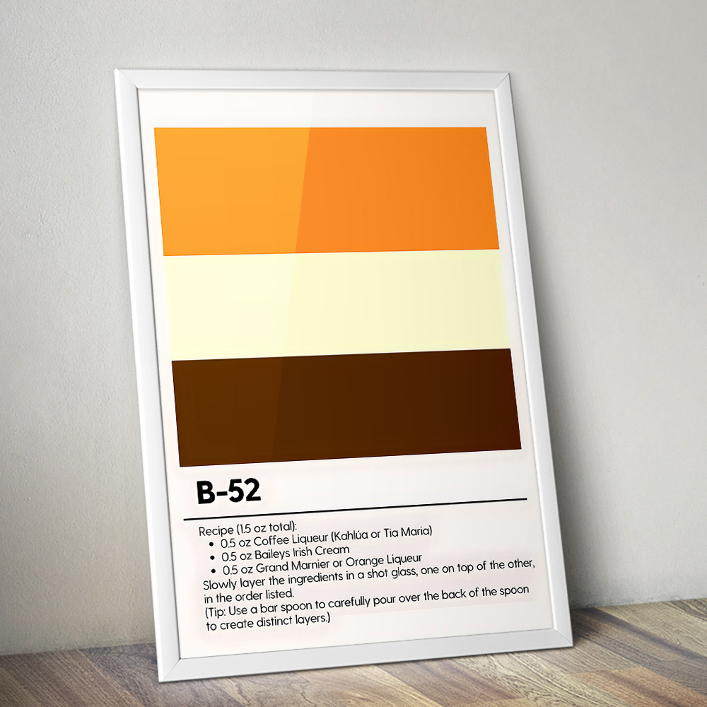 B-52 MINIMALIST COCKTAIL RECIPE POSTER