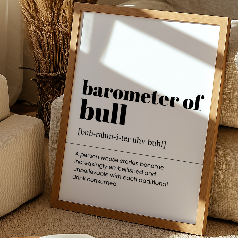 BAROMETER OF BULL BAR AND DRINKS DICTIONARY POSTER