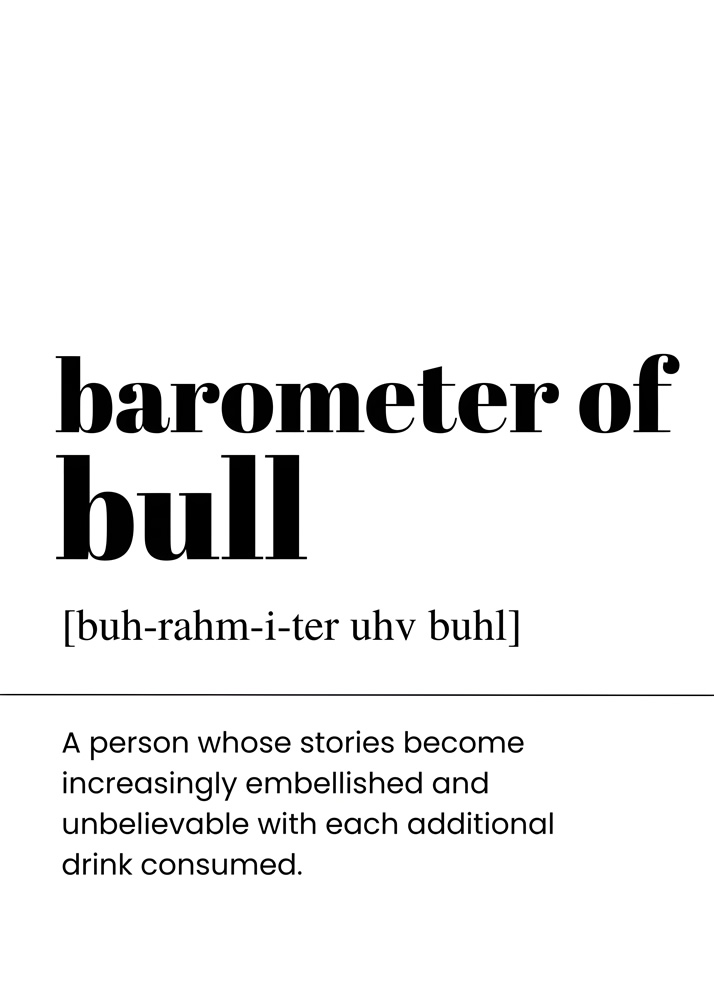 Alternative view of BAROMETER OF BULL BAR AND DRINKS DICTIONARY POSTER