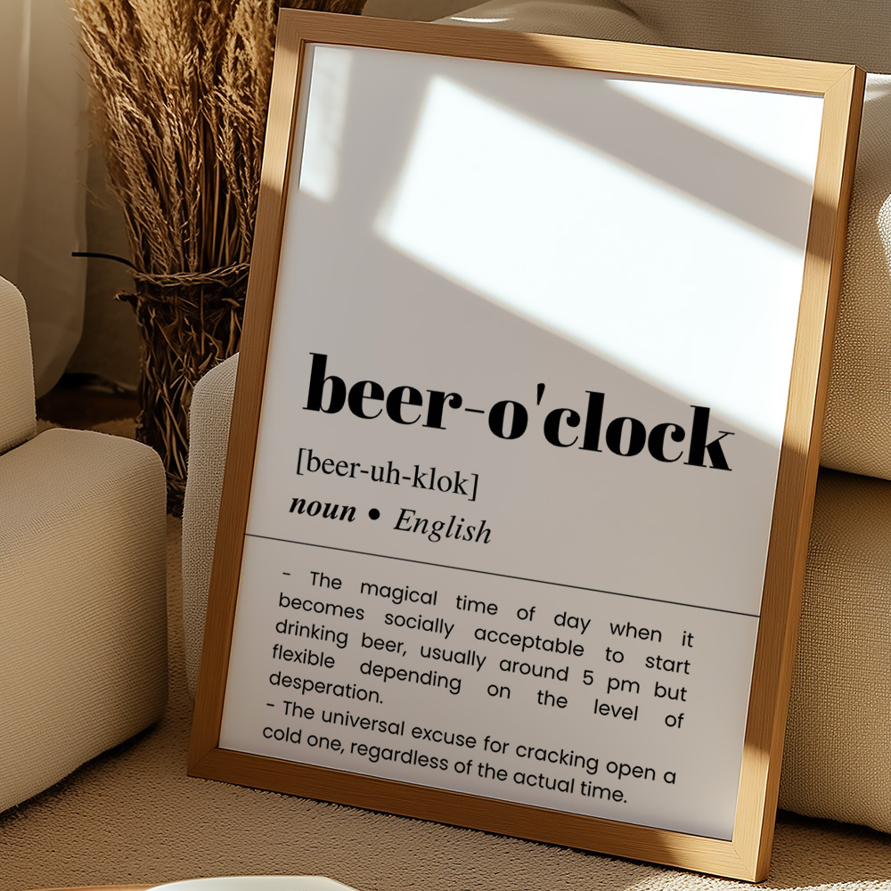 BEER O CLOCK BAR AND DRINKS DICTIONARY POSTER