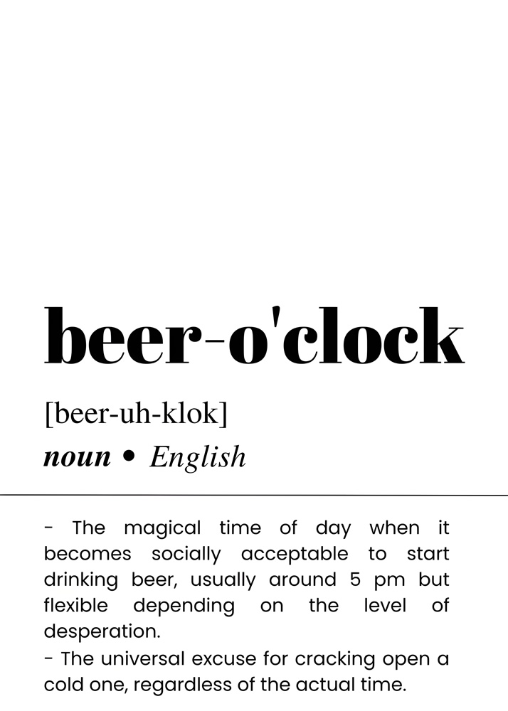 Alternative view of BEER O CLOCK BAR AND DRINKS DICTIONARY POSTER