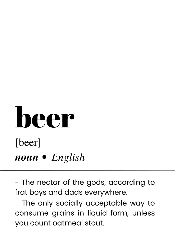 Alternative view of BEER BAR AND DRINKS DICTIONARY POSTER