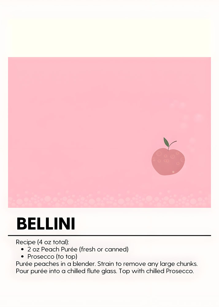 Alternative view of BELLINI MINIMALIST COCKTAIL RECIPE POSTER