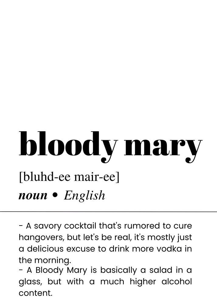 Alternative view of BLOODY MARY BAR AND DRINKS DICTIONARY POSTER