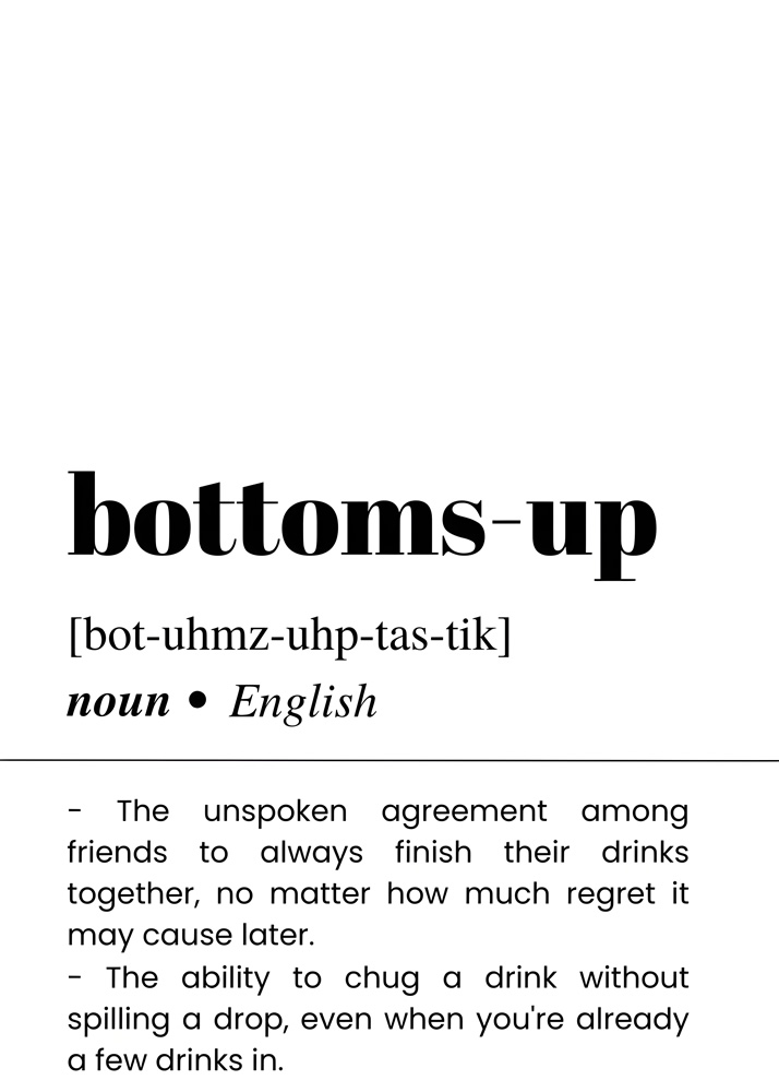 Alternative view of BOTTOMS UP BAR AND DRINKS DICTIONARY POSTER