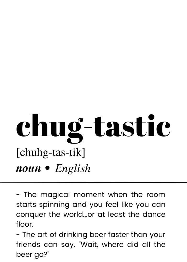 Alternative view of CHUG TASTIC BAR AND DRINKS DICTIONARY POSTER