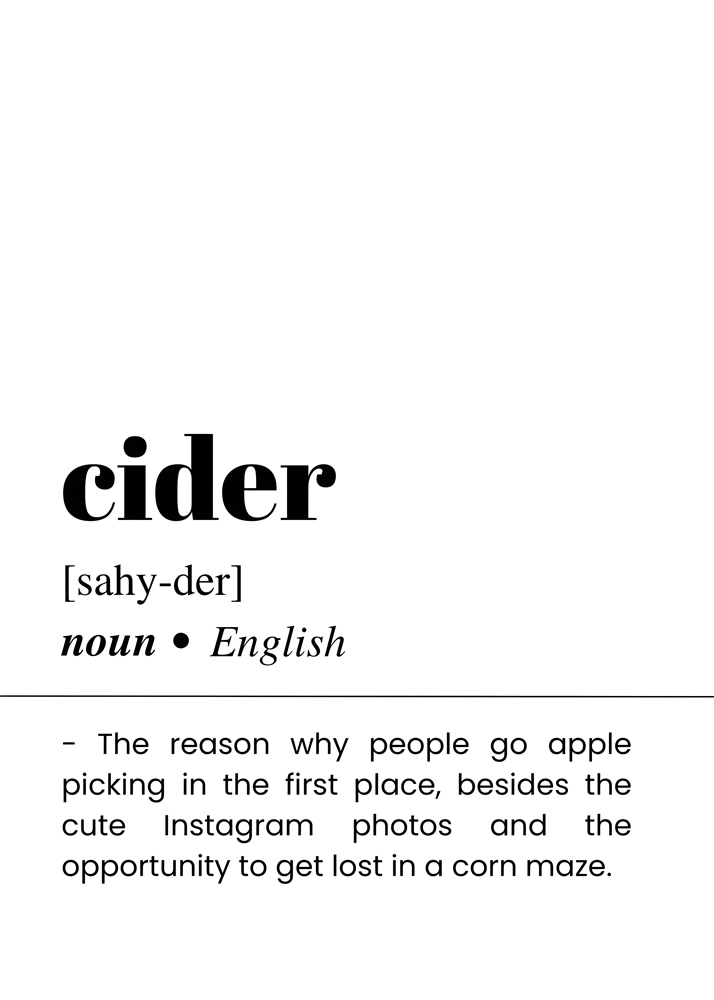 Alternative view of CIDER BAR AND DRINKS DICTIONARY POSTER