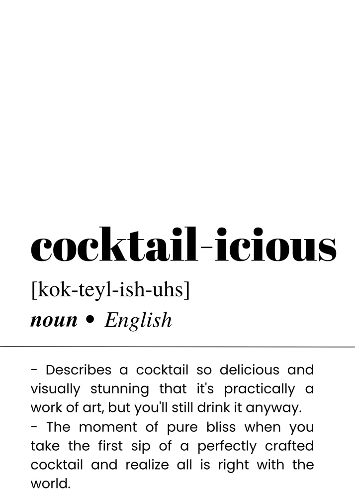 Alternative view of COCKTAIL ICIOUS BAR AND DRINKS DICTIONARY POSTER