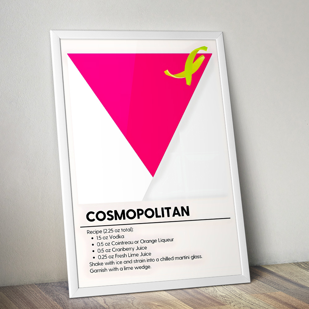 COSMOPOLITAN II MINIMALIST COCKTAIL RECIPE POSTER