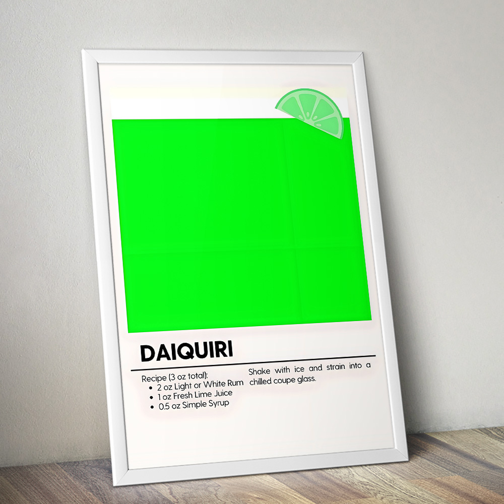 DAIQUIRI MINIMALIST COCKTAIL RECIPE POSTER